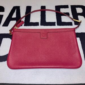 MCM - 2-Way Clutch/Crossbody Leather Bag - Wine Red